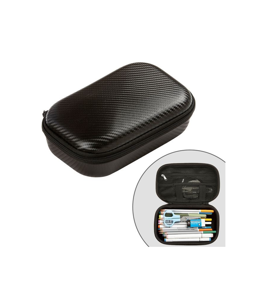 Zipit Storage Case Silicone Carbon With Inner Pocket Black
