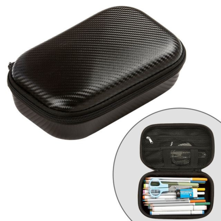 Zipit Storage Case Silicone Carbon With Inner Pocket Black