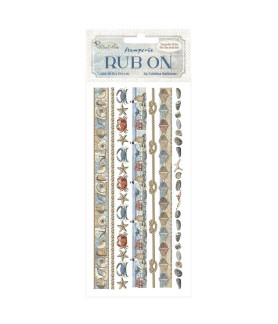 Stamperia Rub-On 4"X8.5" Silent Sea Stripes