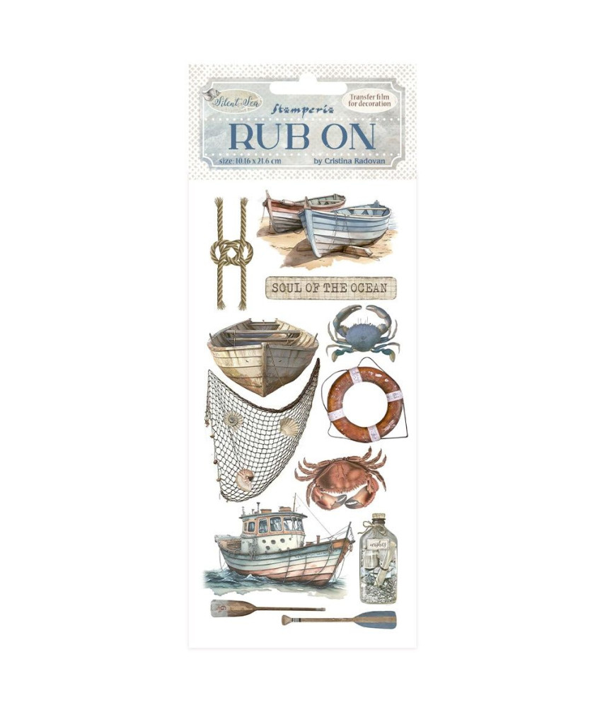 Stamperia Rub-On 4"X8.5" Silent Sea Boat
