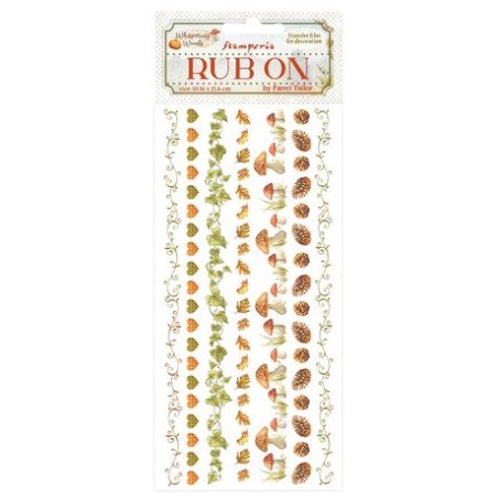 Stamperia Whispering Woods Rub-On 4"X8.5" Whispering Wood Stripes