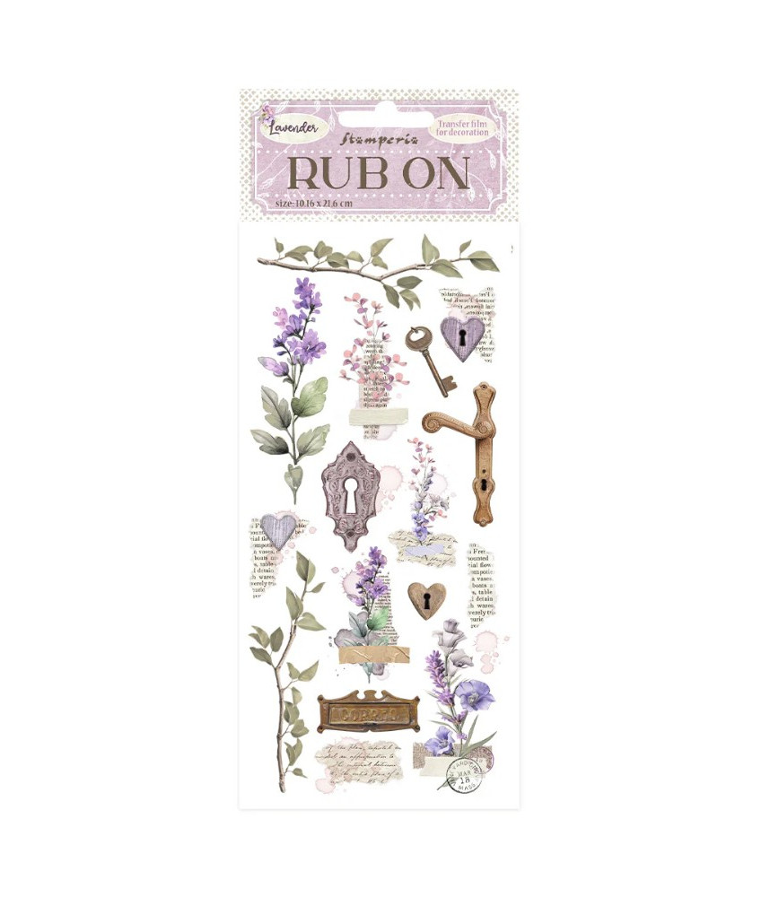Stamperia Rub-On 4"X8.5" Lavender Keys