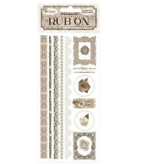 Stamperia Rub-On 4"X8.5" Old Lace Stripes