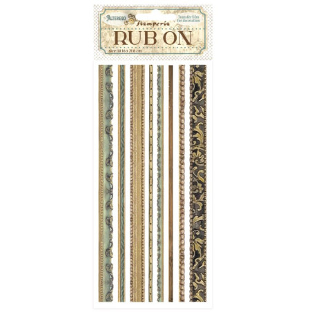 Stamperia Rub-On 4"X8.5"Alterego Stripes
