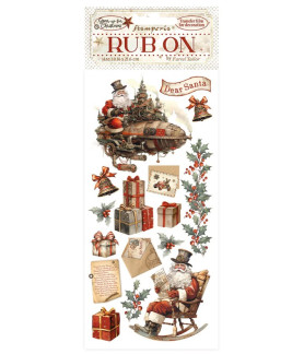 Stamperia Rub-On 4"X8.5" Gear Up for Christmas Santa Claus