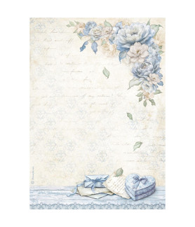 Stamperia A4 Tissue Paper - Packed Timeless Heart Box