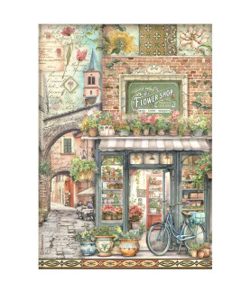 Stamperia A4 Tissue Paper Art of Traveling - Famer's Market