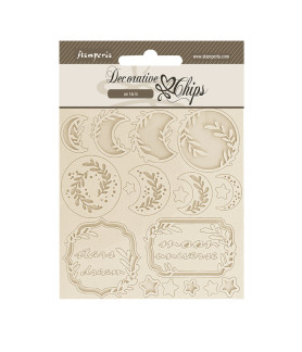 Stamperia Decorative chips Create Happiness Secret Diary moon