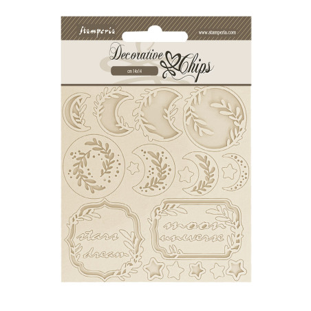Stamperia Decorative chips Create Happiness Secret Diary moon