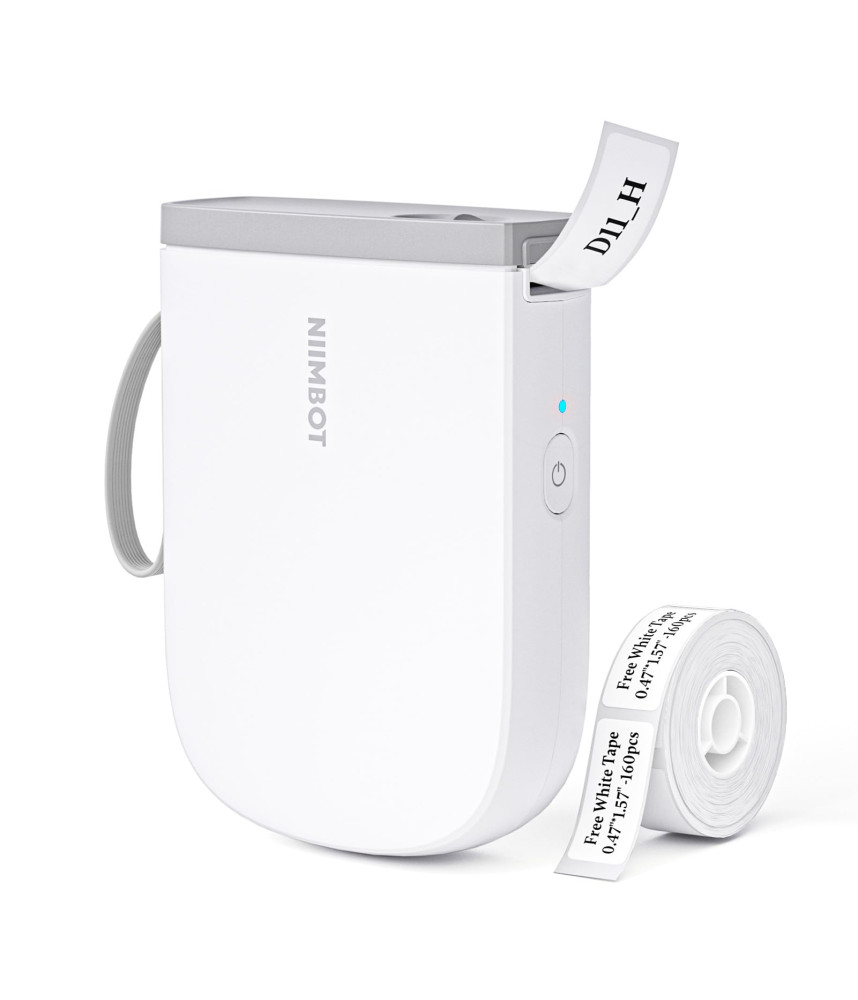 NIIMBOT - D11_H - 300DPI - Portable Bluetooth Label Printer - White