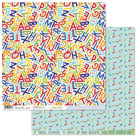 Penelope Dee Scribbles 12 X 12 Scrapbook Paper Happy Green