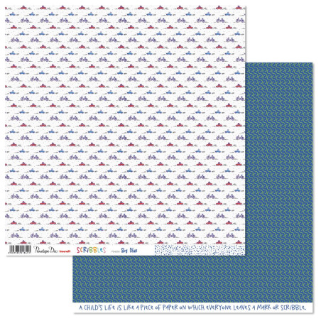 Penelope Dee Scribbles 12 X 12 Scrapbook Paper Sky Blue