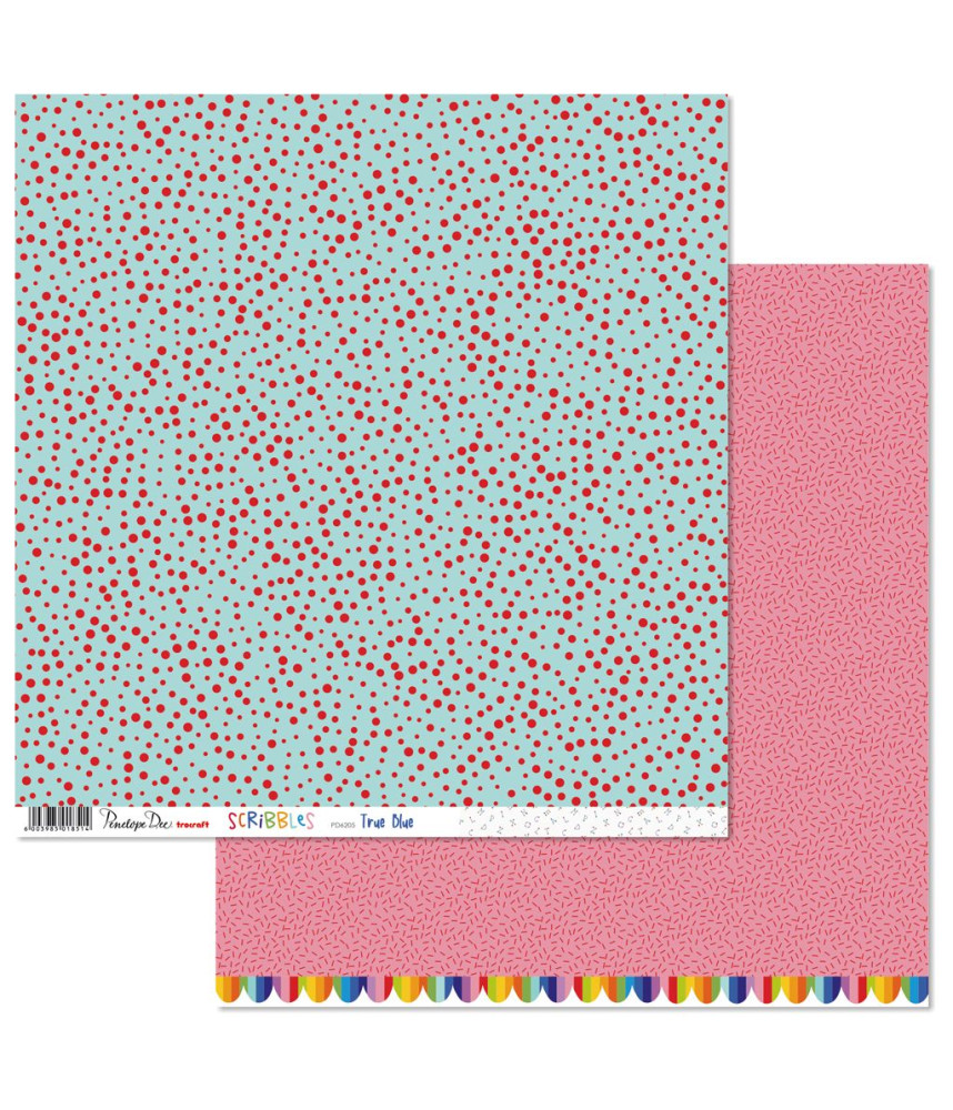 Penelope Dee Scribbles 12 X 12 Scrapbook Paper True Blue