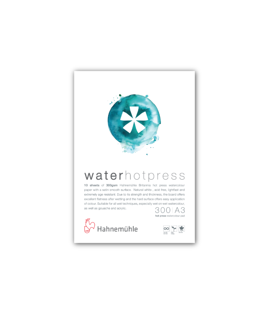 Prime Art Water Pad Hot Press 300gsm A3 (10 Sheets)