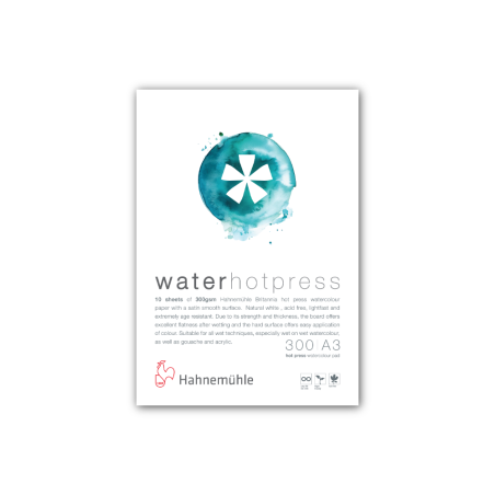 Prime Art Water Pad Hot Press 300gsm A3 (10 Sheets)
