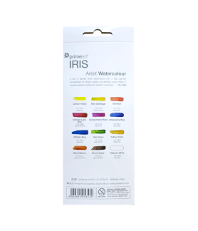 Prime Art Watercolour Paint Set 12 x 12ml Assorted Colours