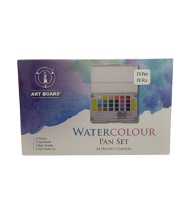 Art Board Watercolour Pan Set 24 Deluxe Colours