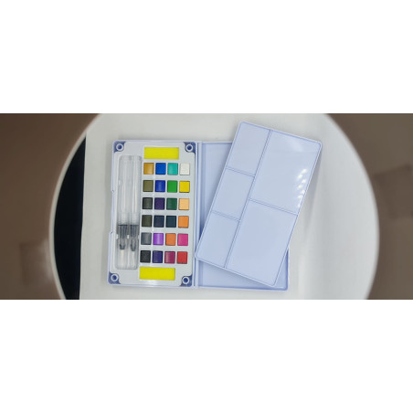 Art Board Watercolour Pan Set 24 Deluxe Colours