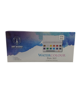 Art Board Watercolour Pan Set 12 Deluxe Colours