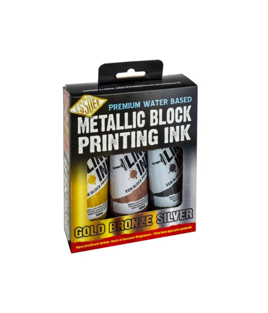Essdee Block Printing Set Metallic Colours Set of 3