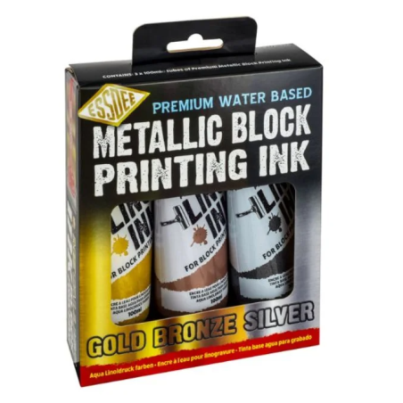 Essdee Block Printing Set Metallic Colours Set of 3