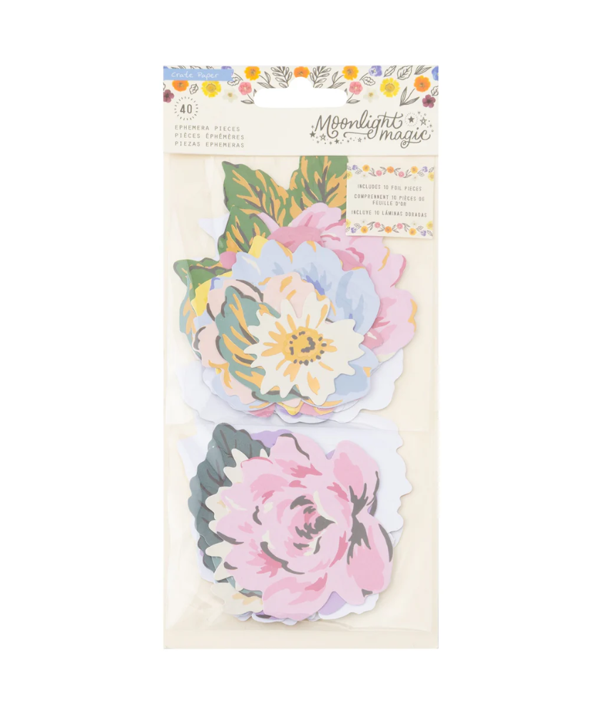 Crate Paper Moonlight Magic Ephemera Floral Die Cuts