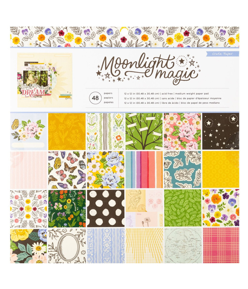 Crate Paper 12 X 12 Scrapbook Paper Pad Single-Sided Moonlight Magic