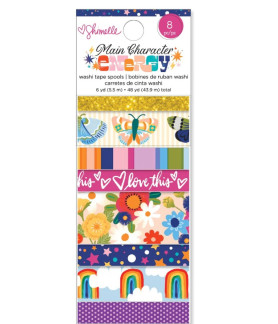 American Craft Shimelle Main Character Energy Gold Glitter Washi Tape - 8 pack