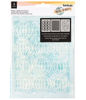 Vicki Boutin - Where To Next Collection - Stencil/Mask Pack - World Traveler