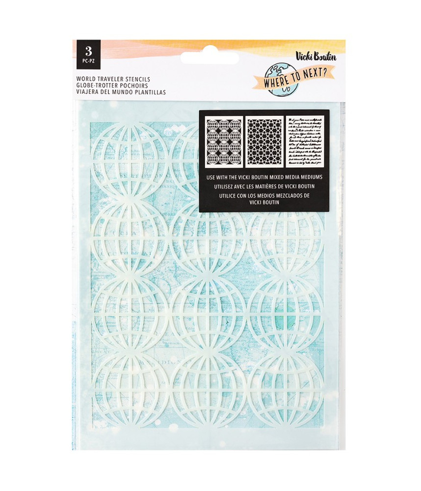 Vicki Boutin - Where To Next Collection - Stencil/Mask Pack - World Traveler