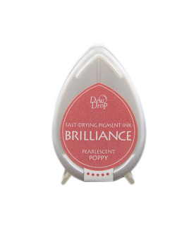 Tsukineko Brilliance Dewdrop Ink Pad - Pearlescent Poppy