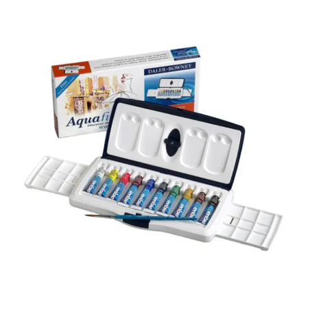 Daler Rowney Aquafine Watercolour Box (10 x 8ml Tubes)