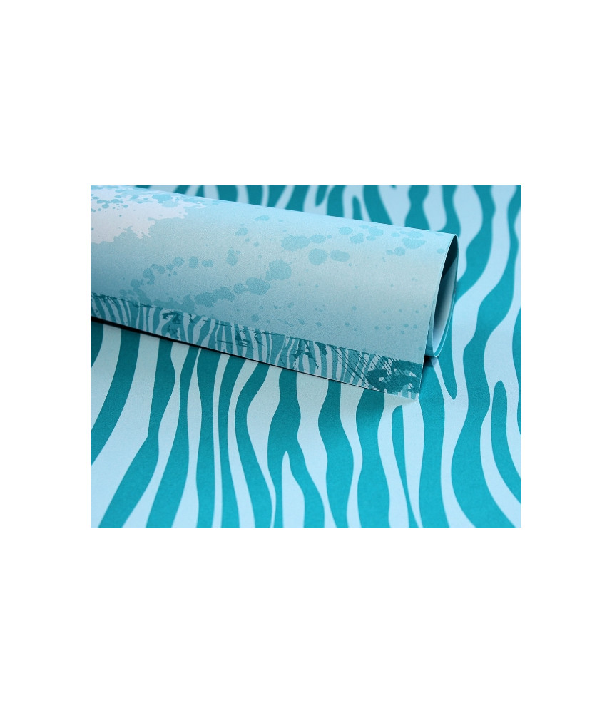 Lady Pattern Scrapbook Paper 12 x 12  - Zesty Zebra Intense Teal