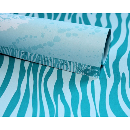 Lady Pattern Scrapbook Paper 12 x 12  - Zesty Zebra Intense Teal
