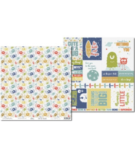 Lady Pattern - Scrapbook Paper 12 x 12 Monsters In Space - Big Trouble