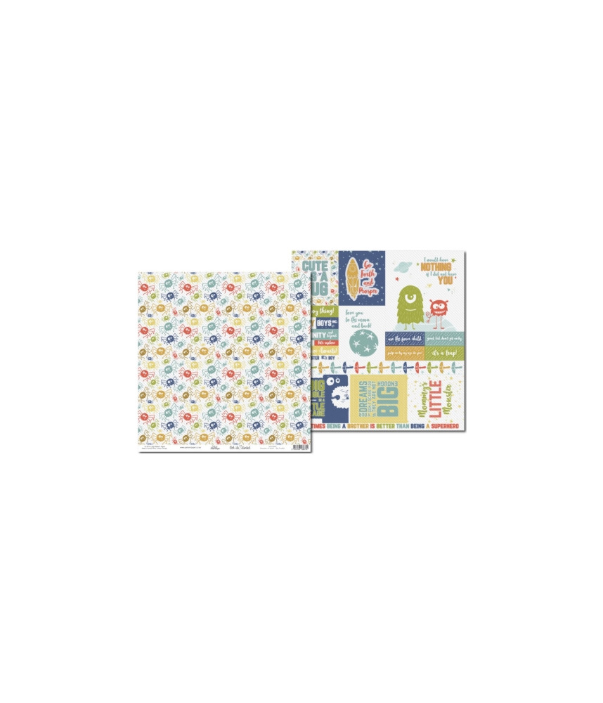 Lady Pattern - Scrapbook Paper 12 x 12 Monsters In Space - Big Trouble