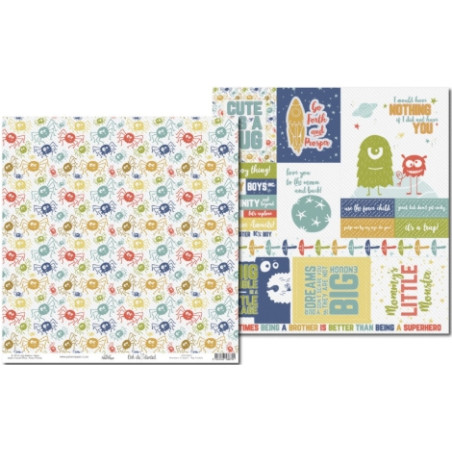 Lady Pattern - Scrapbook Paper 12 x 12 Monsters In Space - Big Trouble