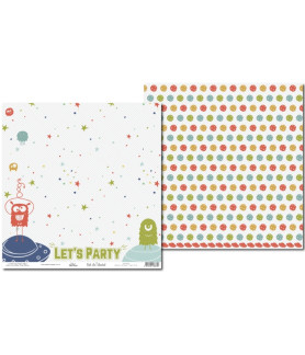 Lady Pattern Paper - Scrapbook Paper 12 x 12 Monsters In Space - Space Party