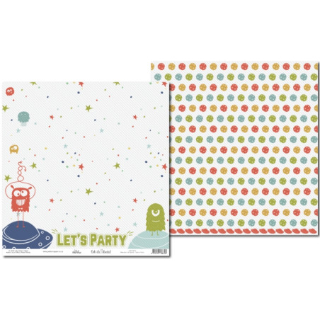 Lady Pattern Paper - Scrapbook Paper 12 x 12 Monsters In Space - Space Party