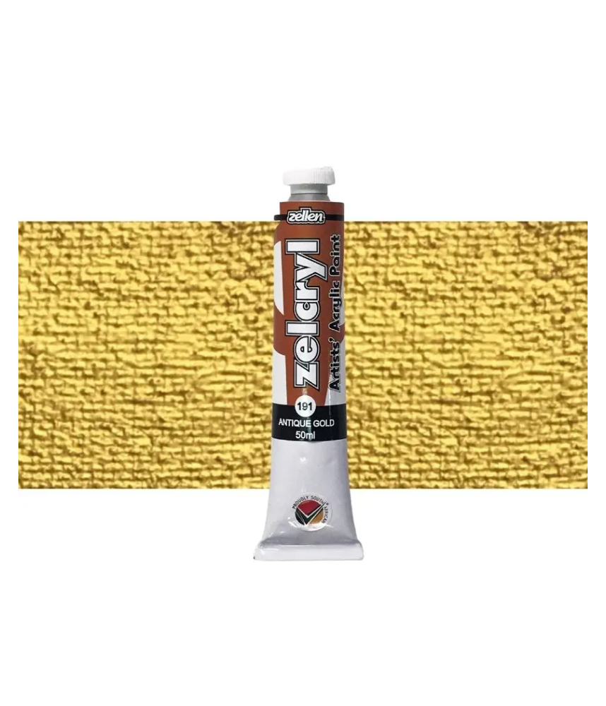 Zellen Zelcryl Acrylic Paint 50ml 191 Antique Gold
