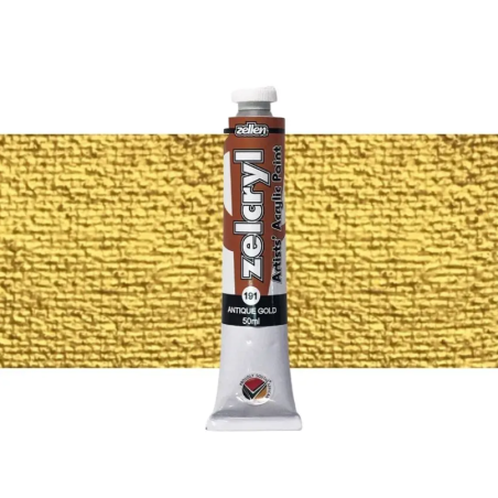 Zellen Zelcryl Acrylic Paint 50ml 191 Antique Gold