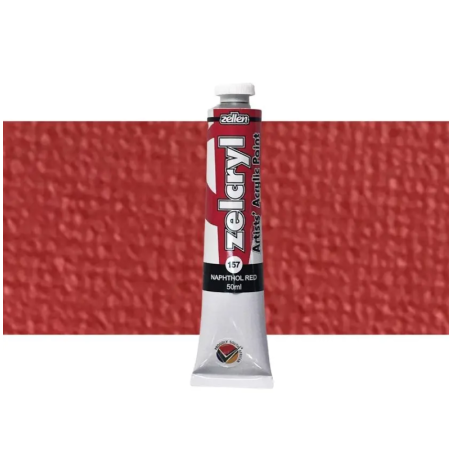 Zellen Zelcryl Acrylic Paint 50ml 157 Naphthol Red