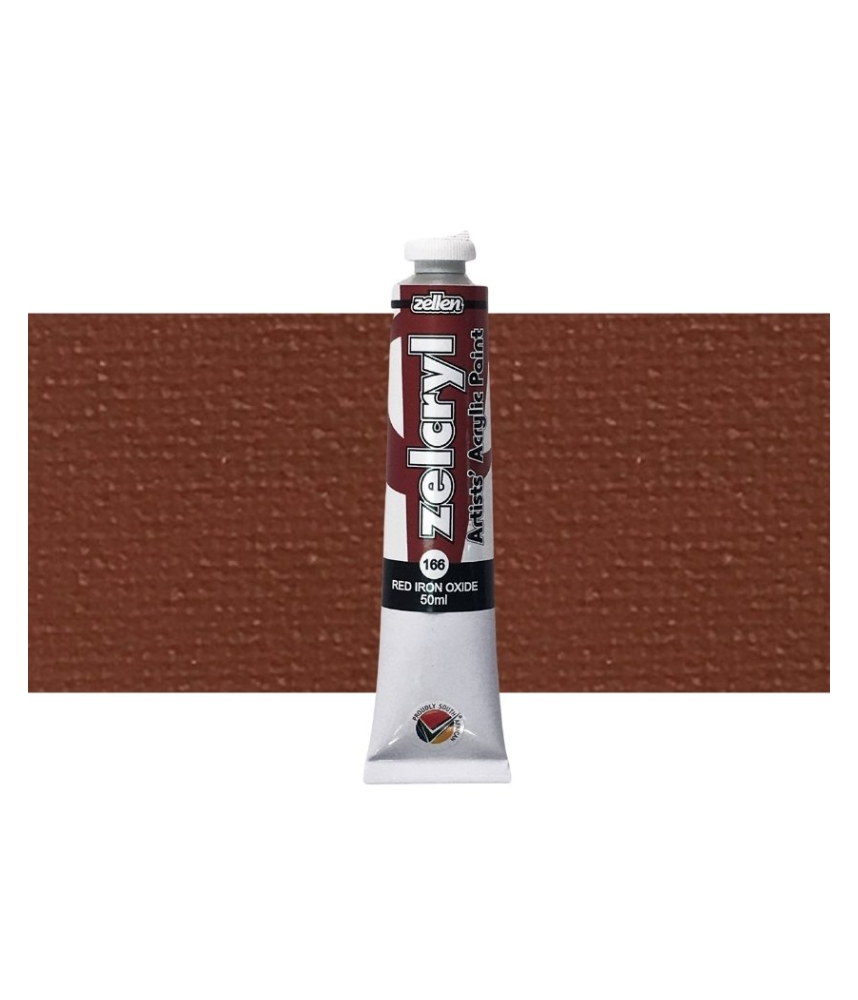 Zellen Zelcryl Acrylic Paint 50ml 166 Red Iron Oxide