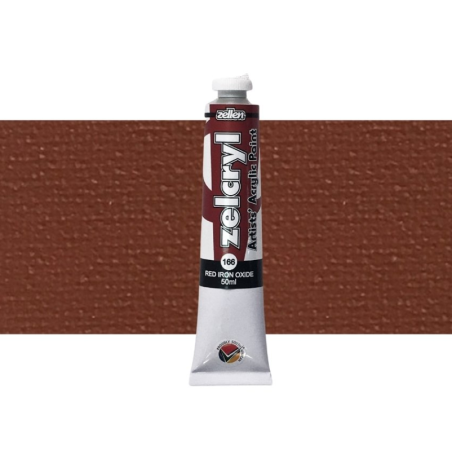Zellen Zelcryl Acrylic Paint 50ml 166 Red Iron Oxide
