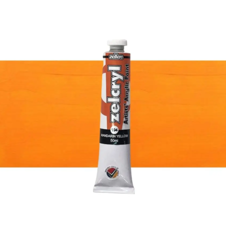 Zellen Zelcryl Acrylic Paint 50ml 194 Mandarin Yellow