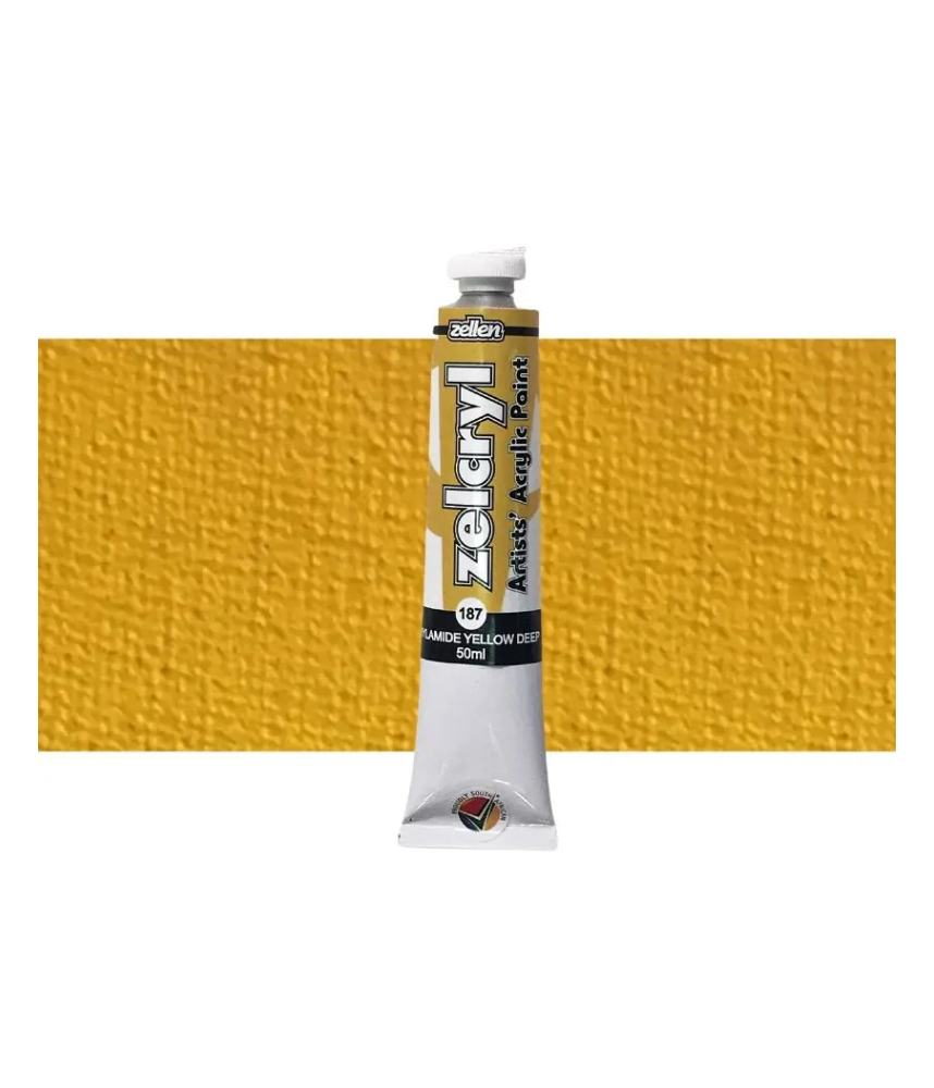 Zellen Zelcryl Acrylic Paint 50ml 187 Arylimide Yellow Deep