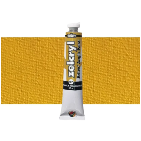 Zellen Zelcryl Acrylic Paint 50ml 187 Arylimide Yellow Deep