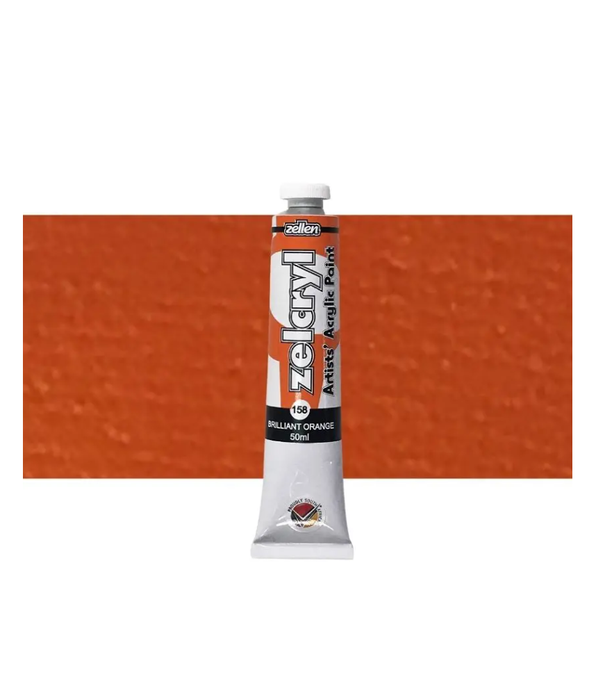 Zellen Zelcryl Acrylic Paint 50ml 158 Brilliant Orange