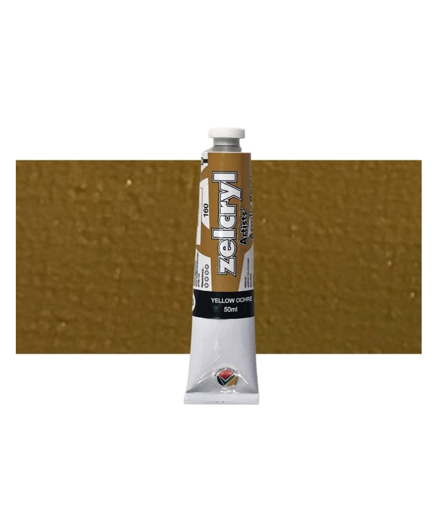 Zellen Zelcryl Acrylic Paint 50ml 160 Yellow Ochre