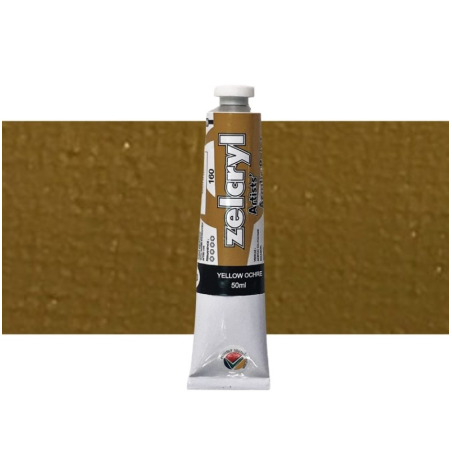 Zellen Zelcryl Acrylic Paint 50ml 160 Yellow Ochre